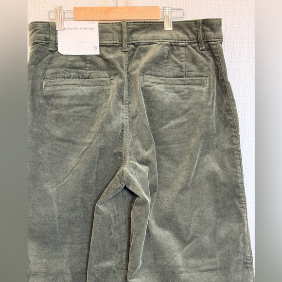 LOFT Wide Leg Corduroy Pants Dark Green Size 6 NWT - Picture 5 of 8